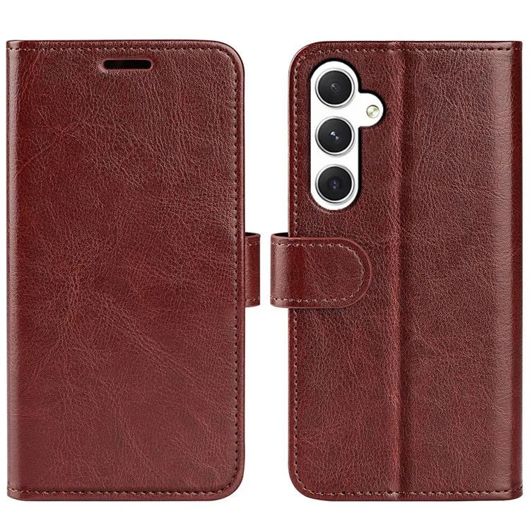 Pour Samsung Galaxy S24+ Étui Crazy Horse Texture Magnetic Flip Phone Cover - Brun