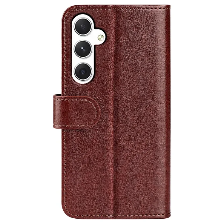 Pour Samsung Galaxy S24+ Étui Crazy Horse Texture Magnetic Flip Phone Cover - Brun