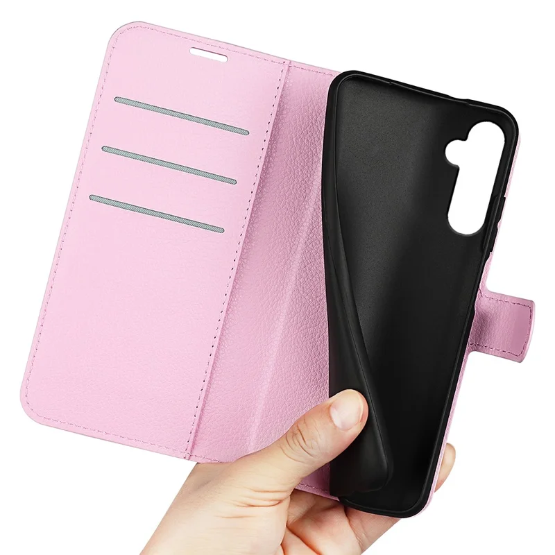 For Samsung Galaxy S24 Case Magnetic Closure Litchi Texture Leather Phone Cover - Pink