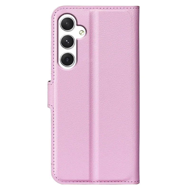 For Samsung Galaxy S24 Case Magnetic Closure Litchi Texture Leather Phone Cover - Pink