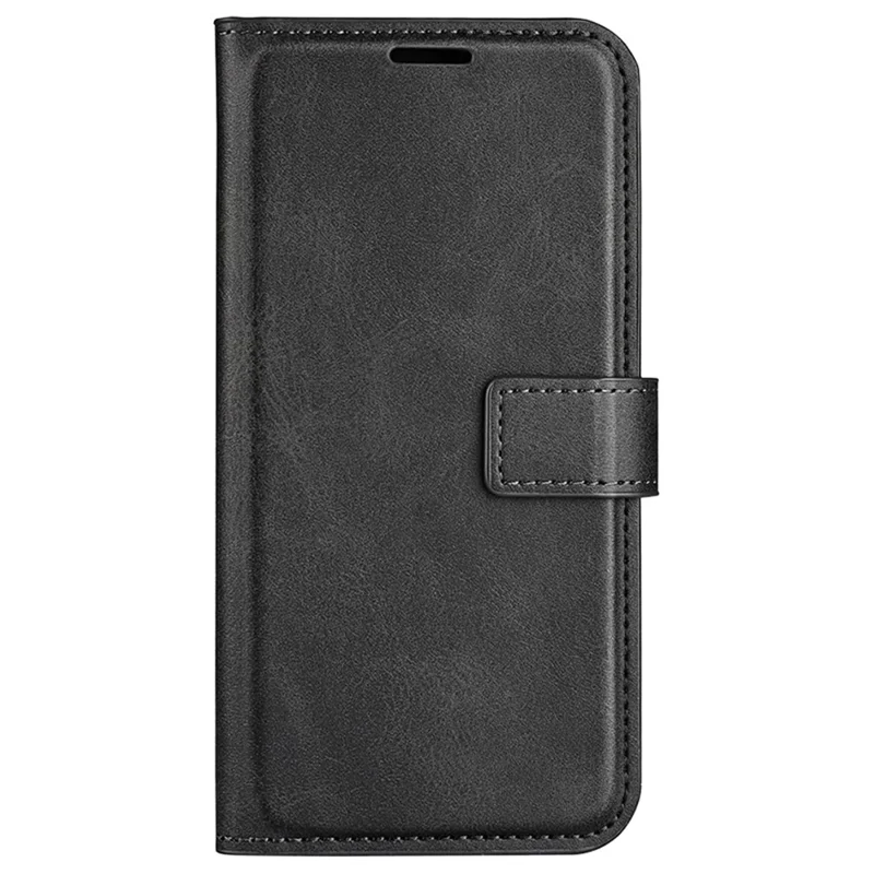 For Samsung Galaxy S24 Case PU Leather Calf Texture Full Protective Phone Cover - Black