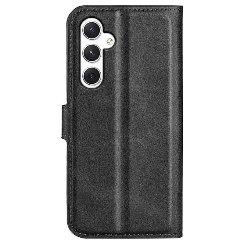 For Samsung Galaxy S24 Case PU Leather Calf Texture Full Protective Phone Cover - Black