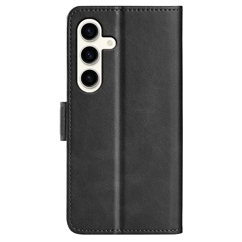 Fodral till Samsung Galaxy S24+ med dubbla magnetiska spännen, PU-läder, svart