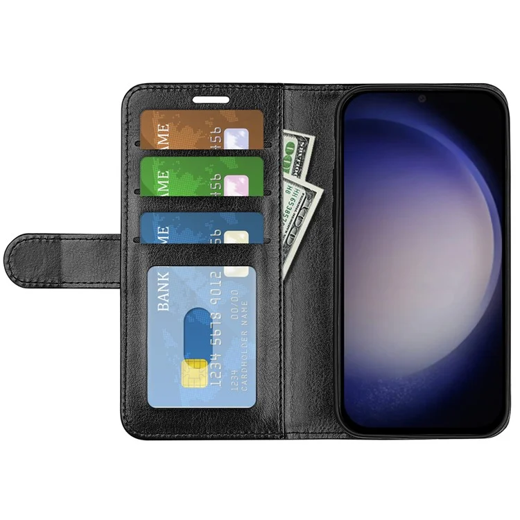 Чехол-книжка с кожаным покрытием PU для Samsung Galaxy S24 - черный