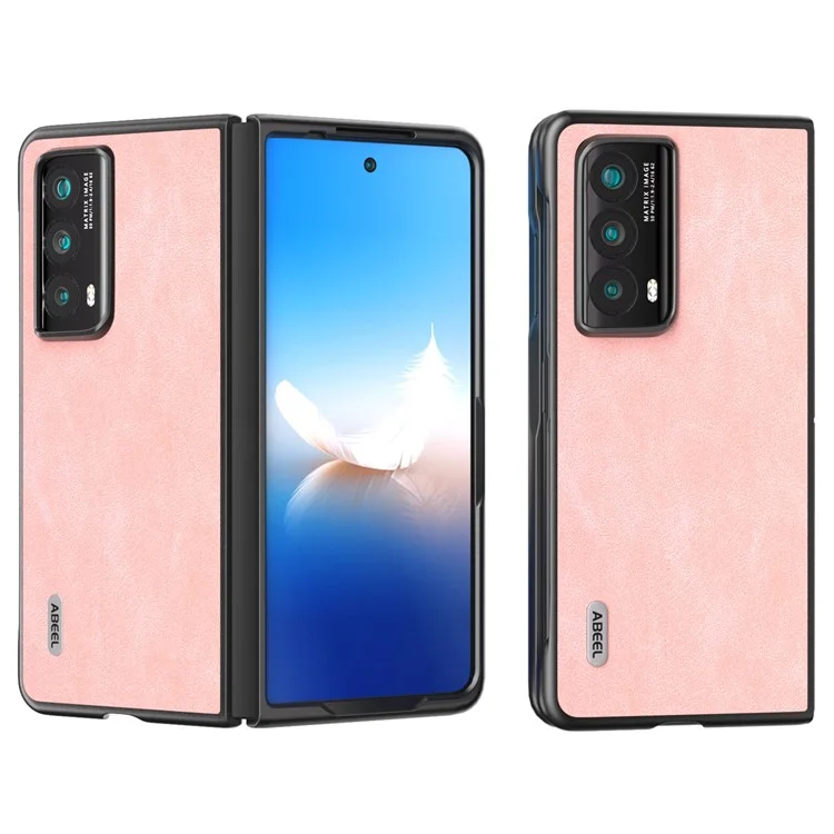 ABEEL Pour l'honneur Magie Vs2 5G Étui en cuir PU + Housse de téléphone pliante en PC - Rose 