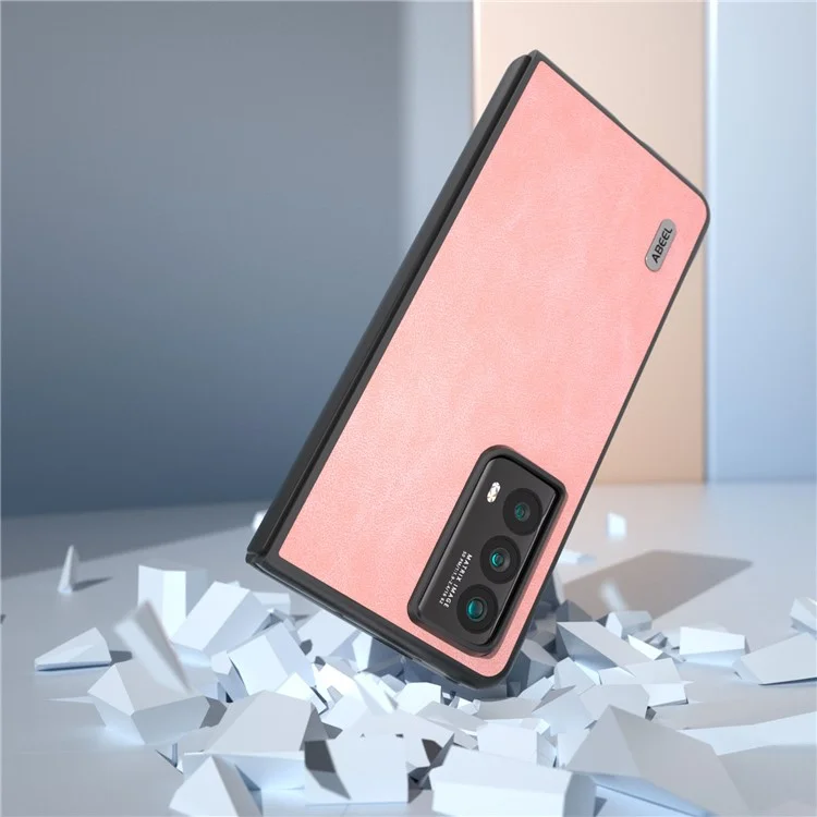 ABEEL Pour l'honneur Magie Vs2 5G Étui en cuir PU + Housse de téléphone pliante en PC - Rose 