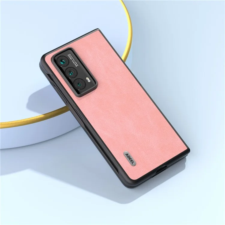 ABEEL Pour l'honneur Magie Vs2 5G Étui en cuir PU + Housse de téléphone pliante en PC - Rose 