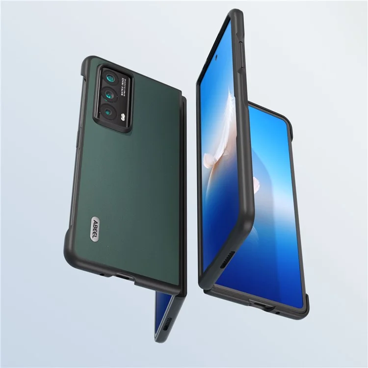 ABEEL Für Honor Magic Vs2 5G Hülle Echtes Rindsleder beschichteter PC-Telefonschutz - Grün