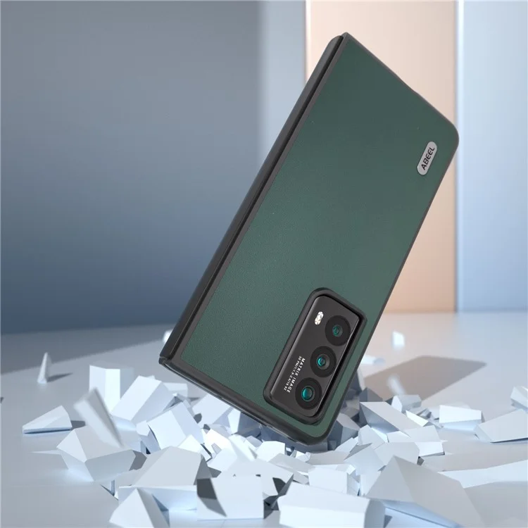 ABEEL Für Honor Magic Vs2 5G Hülle Echtes Rindsleder beschichteter PC-Telefonschutz - Grün