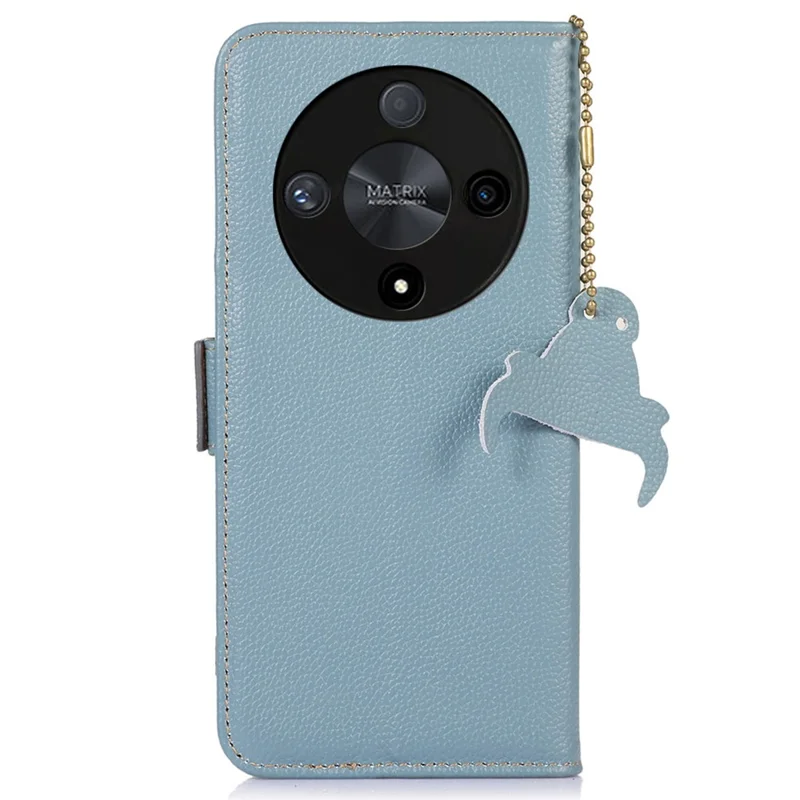 Чехол RFID Blocking Wallet Phone Stand для For Honor X9b 5G / Magic6 Lite 5G - Синий