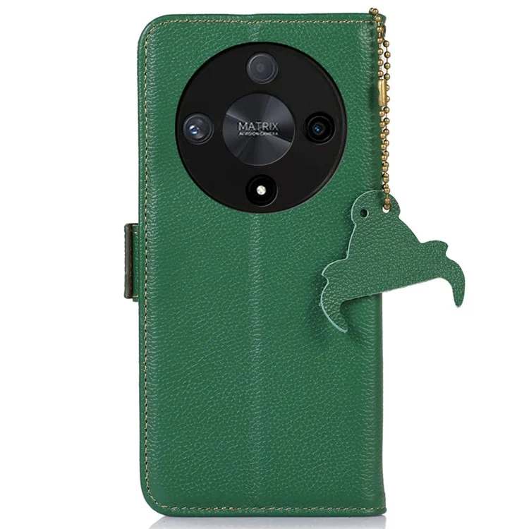 For Honor X9b 5G / Magic6 Lite 5G Case RFID Blocking Wallet Phone Stand Cover - Green