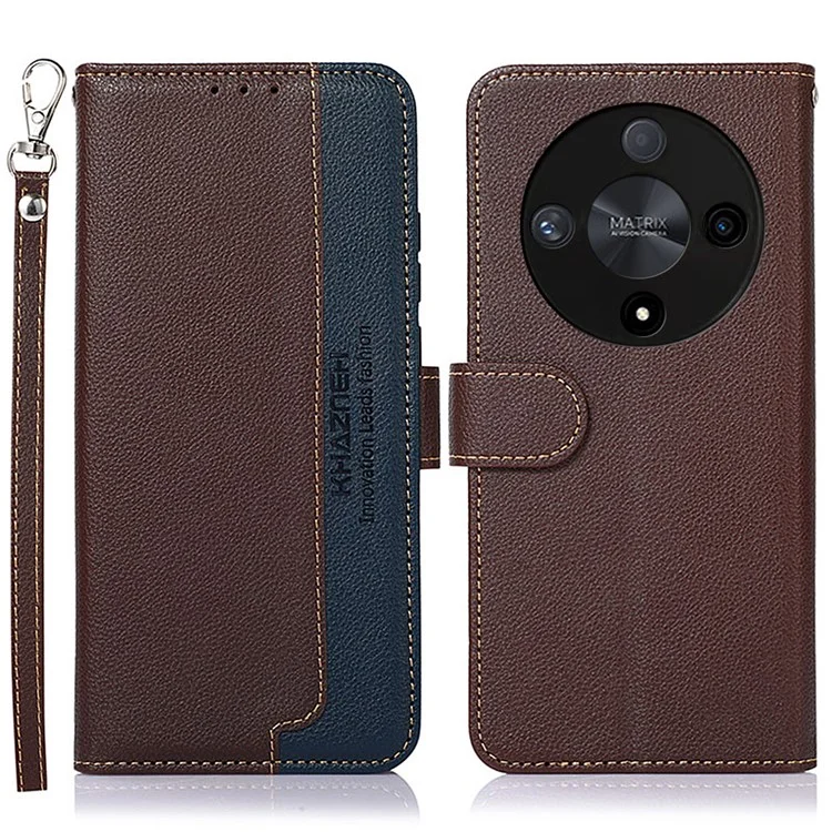 KHAZNEH For Honor X9b 5G / Magic6 Lite 5G Case Wallet PU Leder Ständer Handyhülle - Braun