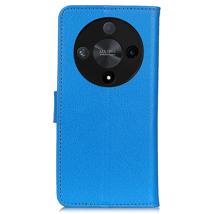 For Honor X9b 5G / Magic6 Lite 5G Case Litchi Texture Stand Leather Phone Cover - Blau