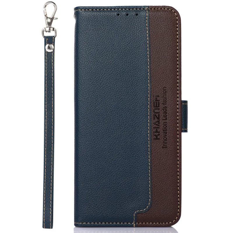 KHAZNEH For Xiaomi Redmi 13C 4G / 13C 5G / Poco C65 4G / Poco M6 5G / 13R 5G Case RFID Blocking Phone Leather Cover - Blue