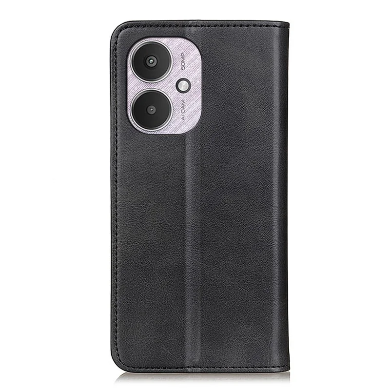 For Xiaomi Redmi 13C 4G / 13C 5G / Poco C65 4G / Poco M6 5G / 13R 5G Case Split Leather Magnetic Auto-Absorbed Phone Cover - Black