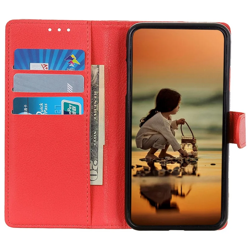For Xiaomi Redmi 13C 4G / 13C 5G / Poco C65 4G / Poco M6 5G / 13R 5G Case Drop-Proof Leather Phone Wallet Cover - Red