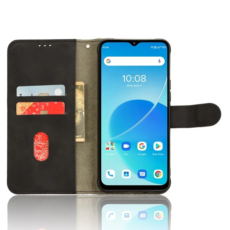For Umidigi G5 PU Leather Case Anti-scratch Wallet Flip Phone Protector - Black