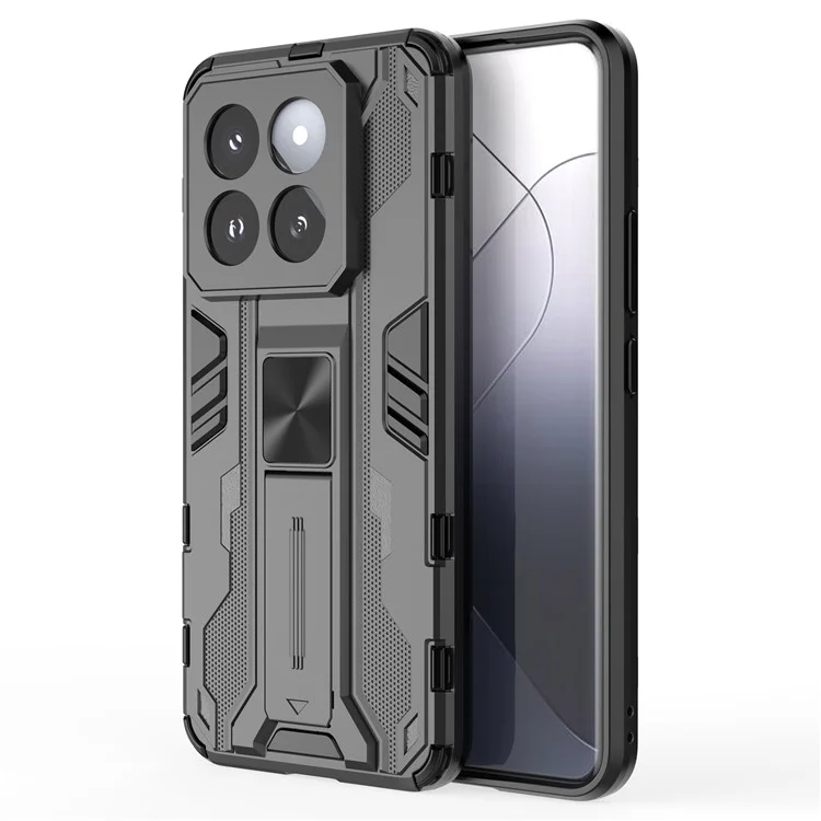 Per Xiaomi 14 Pro Case Anti-scratch PC+TPU Kickstand Phone Back Cover - Nero