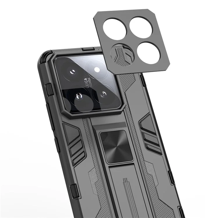 Per Xiaomi 14 Pro Case Anti-scratch PC+TPU Kickstand Phone Back Cover - Nero