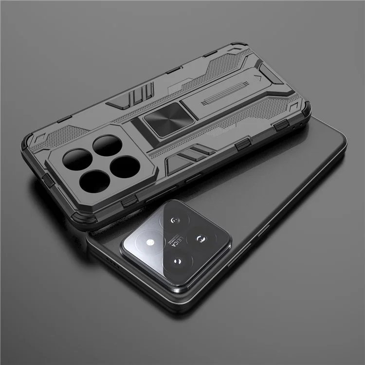 Per Xiaomi 14 Pro Case Anti-scratch PC+TPU Kickstand Phone Back Cover - Nero