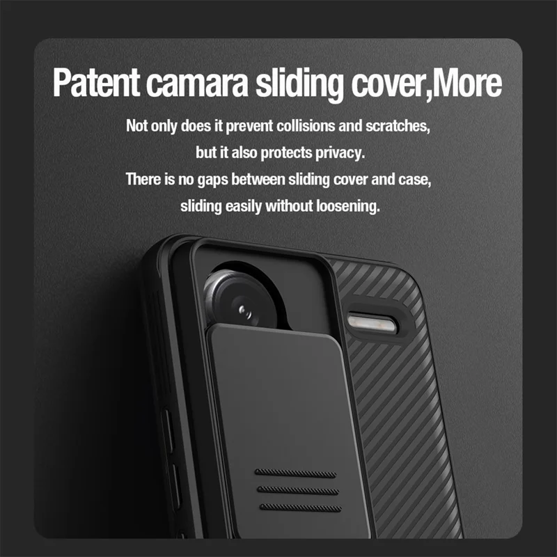 NILLKIN CamShield Pro Series For Xiaomi Redmi Note 13 Pro+ 5G Case PC+TPU Smart Phone Cover + Slide Camera Lid - Blue