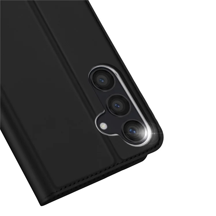 DUX DUCIS Skin Pro Series Pour Samsung Galaxy S24 Étui Support pour Cartes Porte-monnaie en Cuir PU Housse de Téléphone - Noir