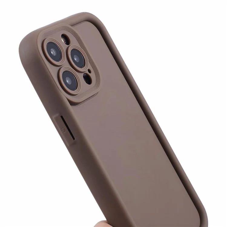 Coque pour iPhone 14 Pro en TPU souple avec finition mate - Brun clair