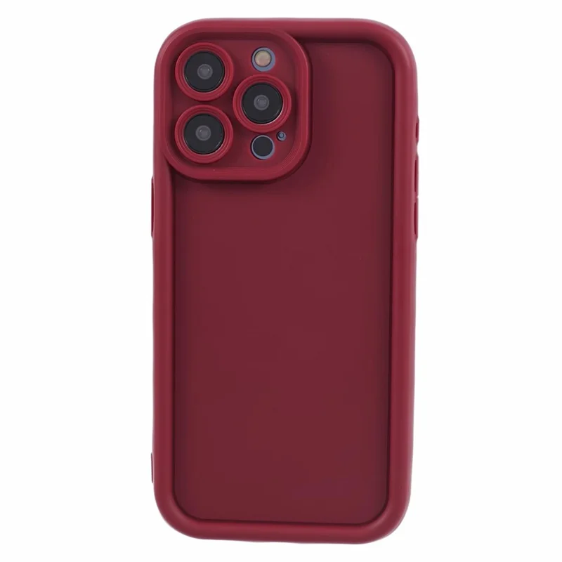 For iPhone 15 Pro Matte Phone Case Soft TPU Drop Protection Phone Cover - Wine Red