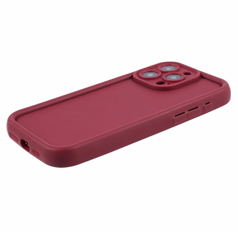 For iPhone 15 Pro Matte Phone Case Soft TPU Drop Protection Phone Cover - Wine Red