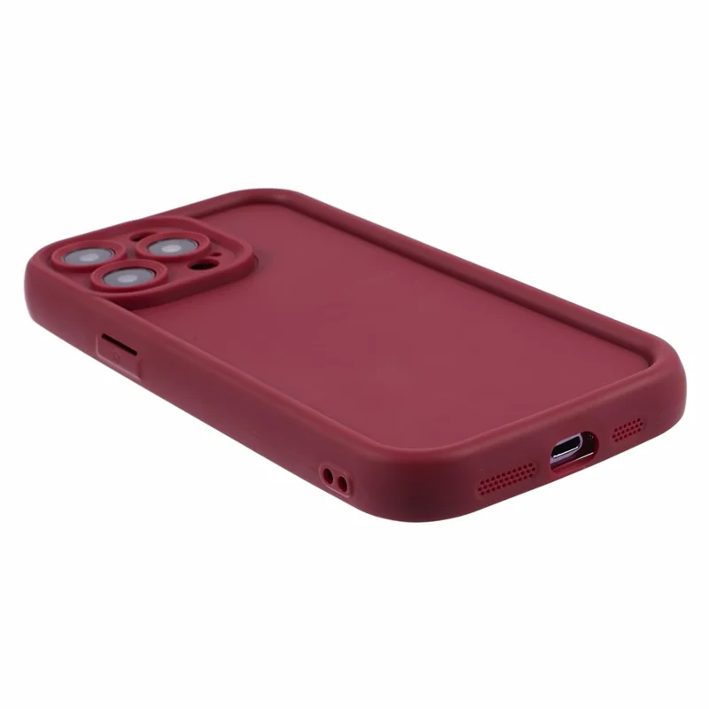 For iPhone 15 Pro Matte Phone Case Soft TPU Drop Protection Phone Cover - Wine Red