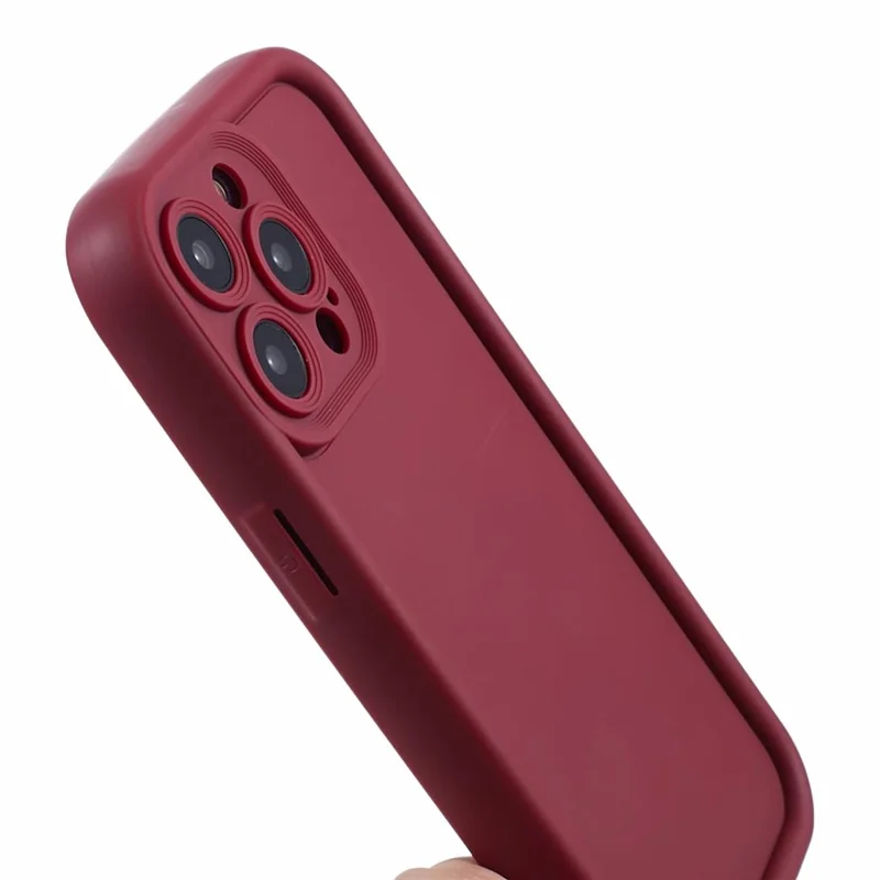 For iPhone 15 Pro Matte Phone Case Soft TPU Drop Protection Phone Cover - Wine Red