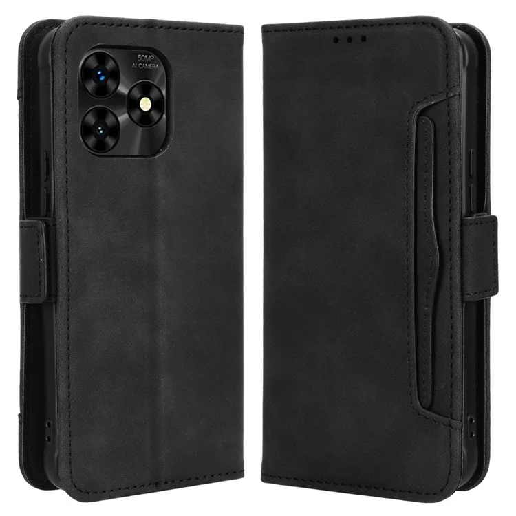 Pour Umidigi G5 Mecha Phone Case Anti-scratch Slim-Fit Leather Wallet Stand Cover - Noir