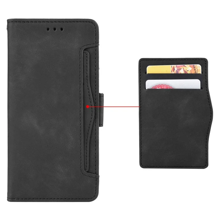 Pour Umidigi G5 Mecha Phone Case Anti-scratch Slim-Fit Leather Wallet Stand Cover - Noir