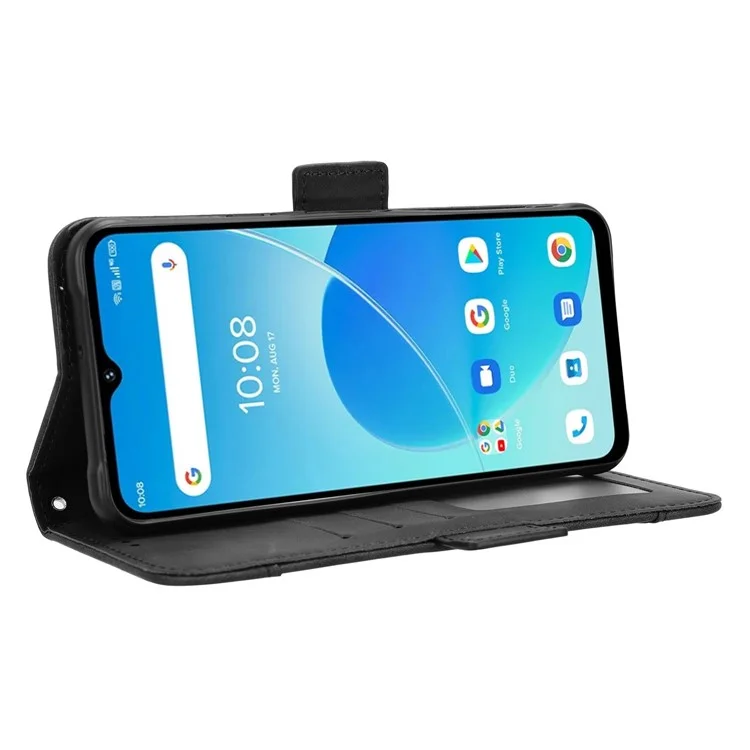 Pour Umidigi G5 Mecha Phone Case Anti-scratch Slim-Fit Leather Wallet Stand Cover - Noir