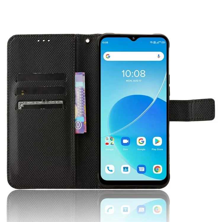 Para Umidigi G5 Mecha Case Funda Billetera de Piel de PU Flip Folio Carcasa - Negro