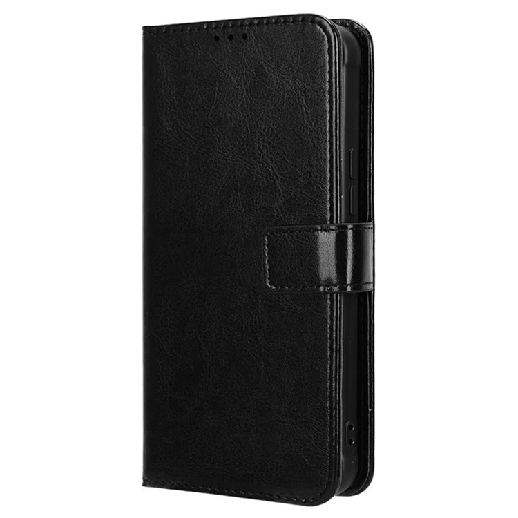 Für Umidigi G5 / G5A Hülle Crazy Horse Textur Stand Flip Handyhülle - Schwarz