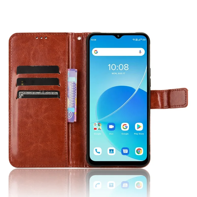 Для Umidigi G5 / G5A Чехол с текстурой сумасшедшей лошади, подставкой и откидным флипом - Коричневый