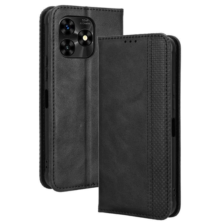 Чехол для Umidigi G5 Mecha, полная защита, ретро-дизайн, кошелек, черный