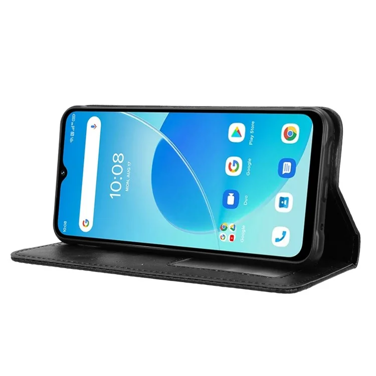 Чехол для Umidigi G5 Mecha, полная защита, ретро-дизайн, кошелек, черный