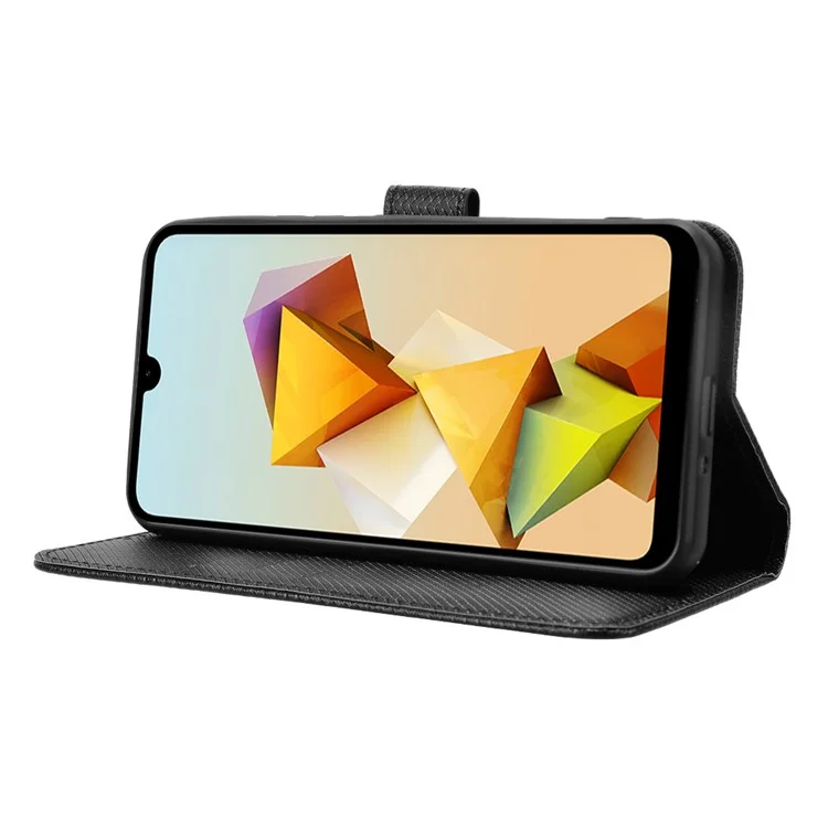 For ZTE Blade A33S Case PU Leather TPU Interior Protective Wallet Phone Cover - Black