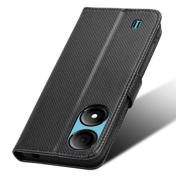 For ZTE Blade A33S Case PU Leather TPU Interior Protective Wallet Phone Cover - Black