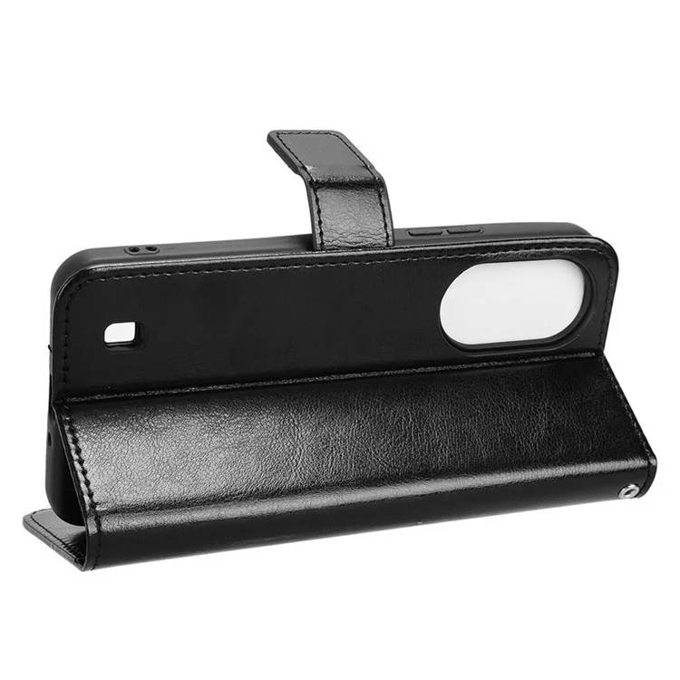 For ZTE Blade A33S Case Magnetic Clasp Leather Phone Wallet Cover - Black
