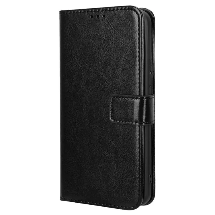 For ZTE Blade A33S Case Magnetic Clasp Leather Phone Wallet Cover - Black
