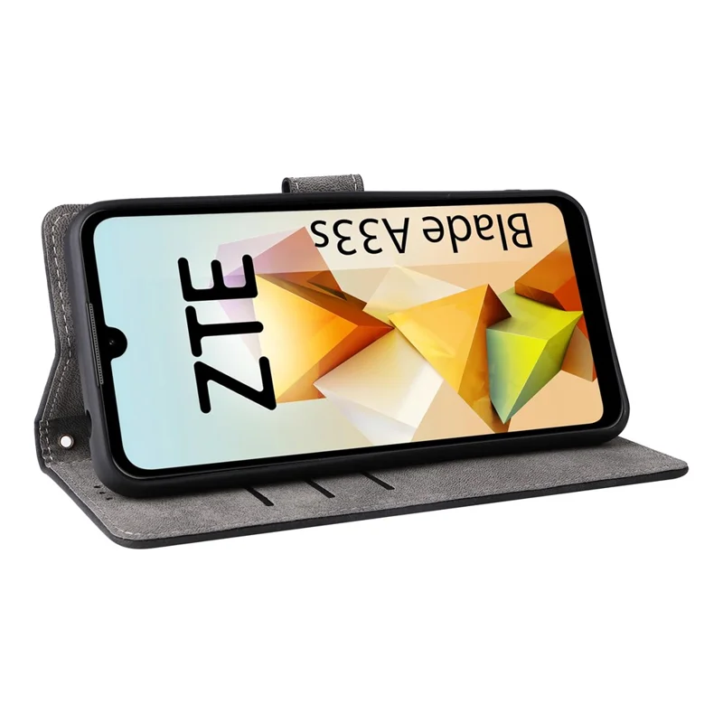 Para el estuche de cuero ZTE Blade A33S RFID Blocking Phone Cover con correa - Negro