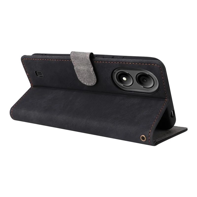 Para el estuche de cuero ZTE Blade A33S RFID Blocking Phone Cover con correa - Negro