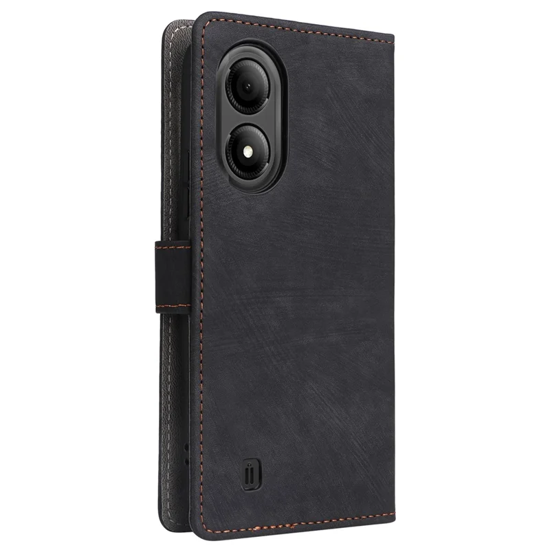 Para el estuche de cuero ZTE Blade A33S RFID Blocking Phone Cover con correa - Negro