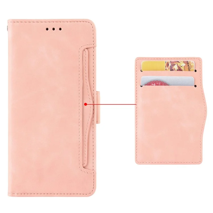 For ZTE Blade A53 Pro Case Anti-scratch PU Leather Phone Protector with Wallet Stand - Pink