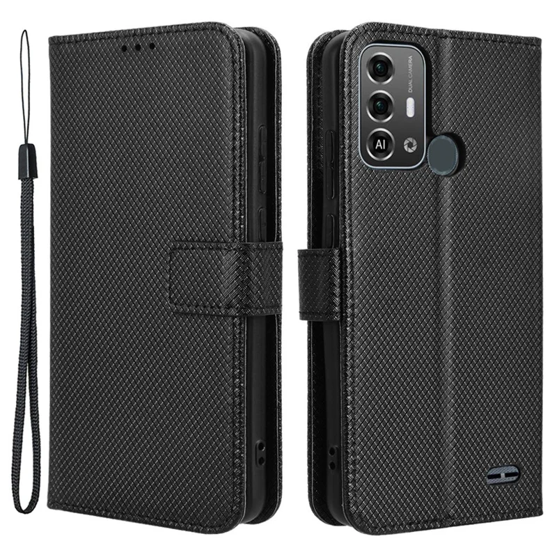 Pour ZTE Blade A53 Pro Case Slim-Fit PU Leather Wallet Smartphone Shell Cover - Noir