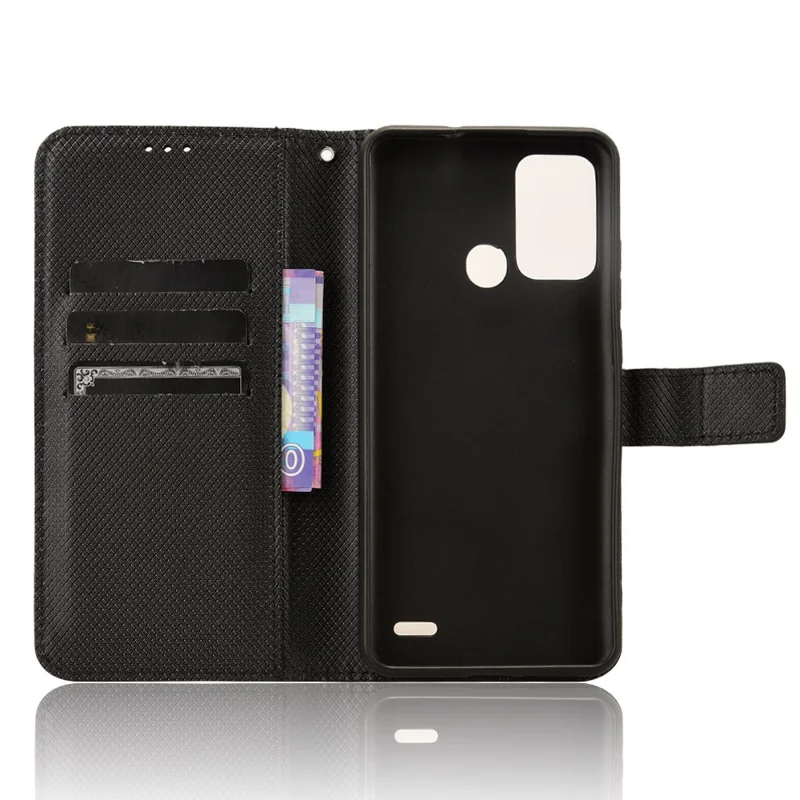 Pour ZTE Blade A53 Pro Case Slim-Fit PU Leather Wallet Smartphone Shell Cover - Noir