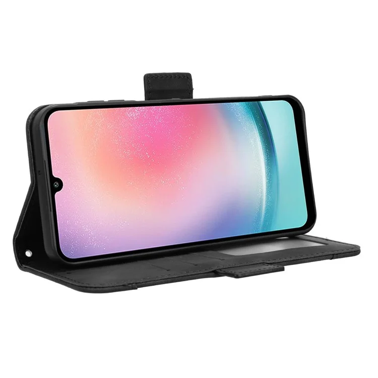 Per Samsung Galaxy A25 5G (Globale) (161,0 x 76,5 x 8,3 mm) Cellphone Case Antigraffio Portafoglio Custodia in Pelle con Supporto - Nero